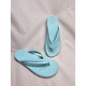 Crocs crocband thong sandals iconic comfort flip flops women’s size 7 Turquoise